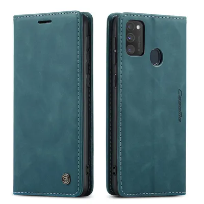Obrázek produktu pro Galaxy M30s Pouzdro, RetroPolyuretanKožené Pouzdro, Kapsy na Karty, Magnetické Uzavírání, Pouzdro s Funkcí Stojánku pro Samsung Galaxy M30S / M21 modré