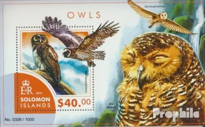 Produktbild von Briefmarken Salomoninseln 2015 Mi Block 444 (kompl. Ausg.) postfrisch Eulen
