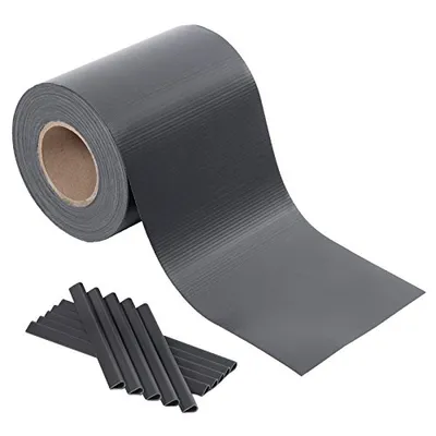 Produktbild von PVC Sichtschutzstreifen 50 m x 19 cm Zaunfolie extra dick Blickdicht mit 25 x Befestigungsclips anthrazit SONGMICS GPJ50GY