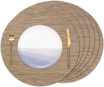 Produktbild von Ibenzoa® Runde PVC-Platzsets Ø 38 cm, 6er-Set – abwaschbar, rutschfest, hitzebeständig bis 100°C
