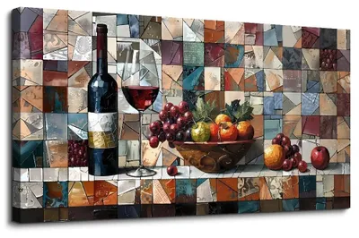Productafbeelding van Canvas Wanddecoratie 50x100 cm - Moderne Wanddecoratie - Geometrische Kunst