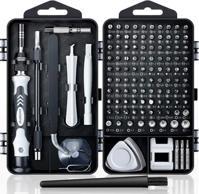 Produktbild von 122-in-1-Präzisions-Computer-Schraubendreher-Set, Laptop-Schraubendreher-Sets mit 101 magnetischen Bohrern, Elektronik-Werkzeugset kompatibel für die Reparatur von Tablet, PC, iPhone, PS4