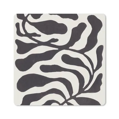 Produktbild von MuchoWow® Mauspad Mousepad Blätter - Pflanze - Pastell - Schwarz 30x30 cm - Mousepads - Maus Mat - Pad - Mausunterlage - Gaming