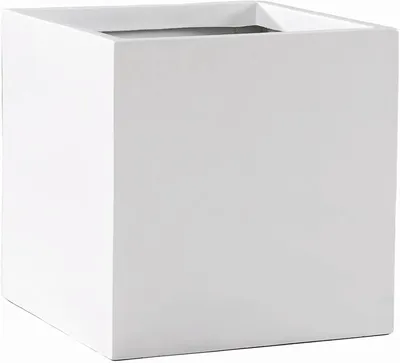 Immagine prodotto di Vaso da fiori BLOCK in fibra di vetro bianco 40x40x40 cm