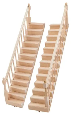 Produktbild von Miniaturholztreppe für Puppenhaus, Maßstab 1:12
