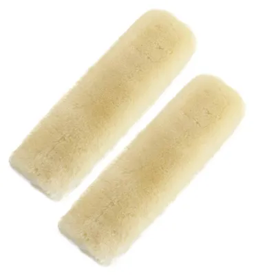 Obrázek produktu pro Polštářky na ramenní popruhy bezpečnostních pásů, sada 2 kusů, ovčí vlna, žlutá barva