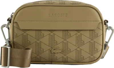 Image de LACOSTE sac à épaule bandoulière The Blend Reporter Bag Mono Viennois Otter marron clair