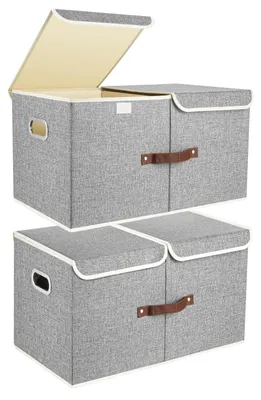 Immagine prodotto di Solidchoice - Set di 2 scatole pieghevoli con scomparti, grigio