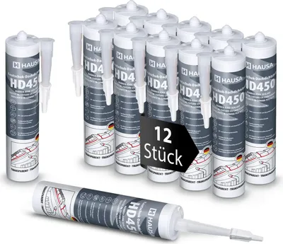 Produktbild von Hausa Kautschuk Dachdichtstoff HD450 Transparent 12x 300ml