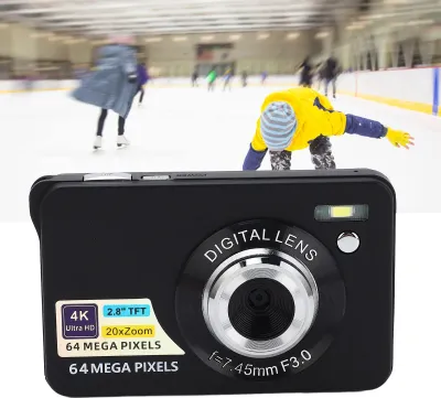 Obrázok produktu pre 2,8 palcový 4K 64MP HD digitálny fotoaparát s 20-násobným zoomom a automatickým zaostrovaním Prenosný vlogovací fotoaparát pre dievčatá, chlapcov a teenagerov