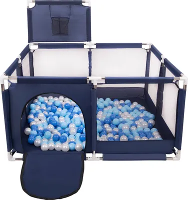 Immagine prodotto di Selonis box con cesto e 200 palline box per bambini, blu:blu/babyblue/perla