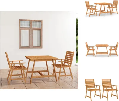 Image de vidaXL Ensemble de jardin 3 pièces en bois massif d'acacia - ensembles de meubles de jardin