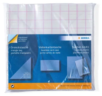 Image de Pochettes triangulaires HERMA blanches 140 x 140 mm, lot de 100