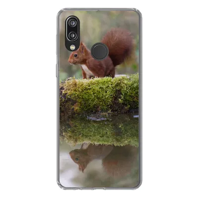 Produktbild von MuchoWow® Handyhülle Schutzhülle Hülle für Huawei P20 Lite (2020) Waldtiere - Wasser - Moos Silikon Softcase Handy Hülle - Kartenhalter