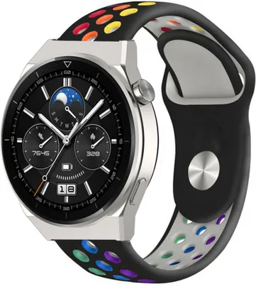 Produktbild von Strap-it Huawei Watch GT 3 Pro 46mm Sportarmband (Schwarz Bunt)