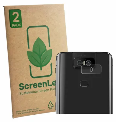 Produktbild von 2x ScreenLeaf Schutzfolie für ASUS ZenFone 6 ZS630KL (NUR Kameraschutz) nachhaltiger Displayschutz Display Schutz Folie Klar Transparent