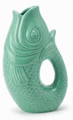 Produktbild von Fischvase Mint Grün Porzellanvase 22 cm Vase in Karpfenform