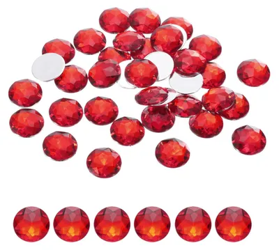 Acryl-Strasssteine, flach, 20 mm, rot, 50 Stück