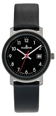Produktbild von Dugena Damenuhr Nero, Quarz, Edelstahlgehäuse, Mineralglas, Lederarmband, 5 bar