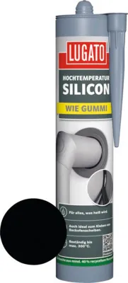 Produktbild von Lugato Hochtemperatur-Silikon Wie Gummi schwarz 310 ml