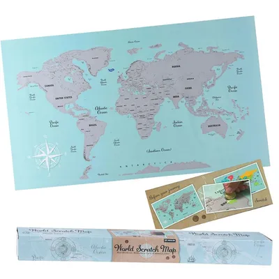 Produktbild von Rubbel-Weltkarte Weltkartenposter 88x52cm Kratzbild Landkarte Poster Wandbild