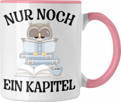 Produktbild von Trendation - Nur Noch Ein Kapitel Tasse für Leseratte Geschenk Bücher Lesen (Rosa)