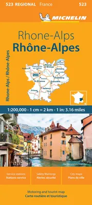 Image de Rhône-Alpes - Carte régionale Michelin 523