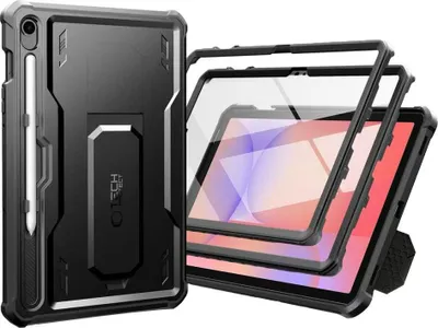 Produktbild von Schutzhülle mit Bildschirmschutz Tech-Protect Polyamid Pro für Galaxy Tab S10 FE / S10 Lite / S9, Schwarz