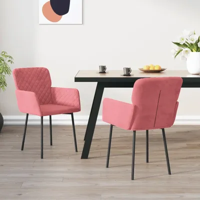 Produktbild von Esszimmerstühle 2 Stk. Rosa Samt 344783