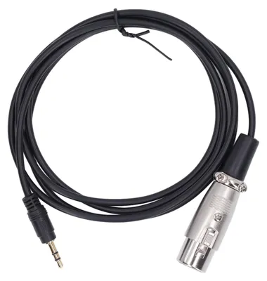 Zdjęcie produktu dla Kabel przejściowy o długości 1,5 m z wtykiem TRS 3,5 mm na gniazdo XLR, połączenie audio stereo do mikrofonu i urządzeń multimedialnych