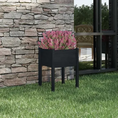 Produktbild von "Rabatt" Pflanzkübel modernem Design - Blumentopf/Pflanzkasten - Schwarz 50x50x70 cm Massivholz Kiefer - Beete CC20928