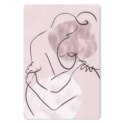 Produktbild von MuchoWow® Mauspad Mousepad Menschen - Pastell - Liebe - Abstrakt - Umarmung 40x60 cm - Mousepads - Maus Mat - Pad - Mausunterlage - Schreibtisch Accesoire