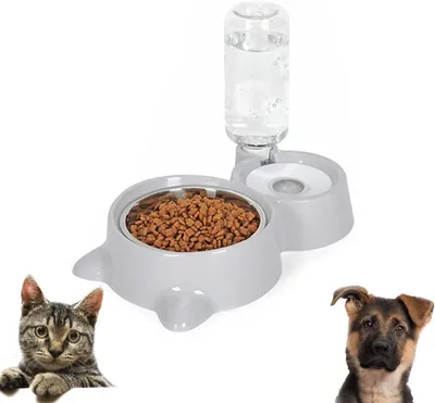 Imagen del producto de Dispensador automático de comida y agua, con capacidad de 500 ml, para perros y gatos de tamaño pequeño y mediano