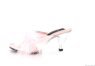 Produktbild von FABULICIOUS BELLE-301F Pantolette aus Satin mit edlen Federn