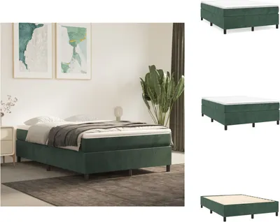 Obrázok produktu pre vidaXL Skriňová posteľ s matracom tmavozelená 140x190 cm zamat - Postele a rámy postelí
