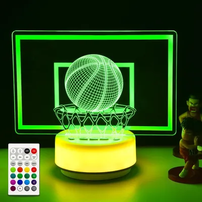 Image de Lampe de Nuit LED 3D Basketball Décorative Multicolore Cadeau Sport