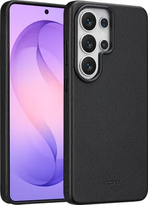Image de Coque arrière en cuir Accezz MagSafe pour Samsung Galaxy S26 Ultra - Noir onyx