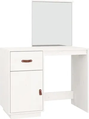 Produktbild von vidaXL Schminktisch Weiß 95x50x134 cm Massivholz Kiefer
