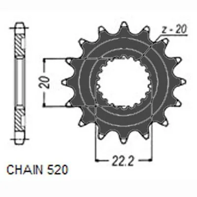 Produktbild von SUNSTAR Kettenritzel 388-14 Vorne für YAMAHA MOTORCYCLES WR Stahl