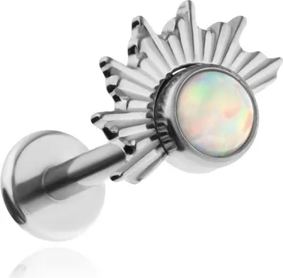 Produktbild von Titan-Labret mit Opal, Silber, 1,2/6 Helix Conch