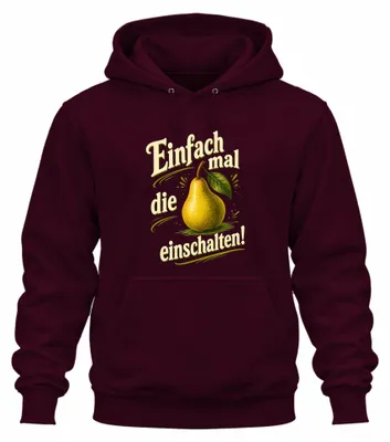 Obrázok produktu pre "Jednoducho sa zamyslite" – tričko s nápisom, sarkastické, mikina s kapucňou, bordová, veľkosť L
