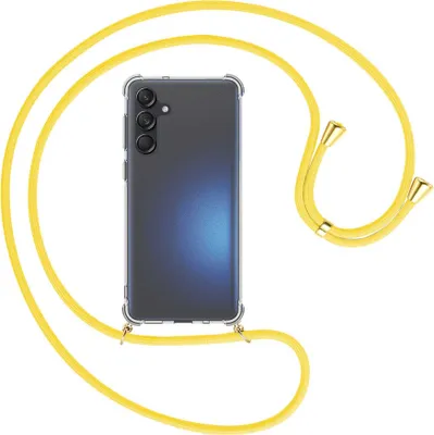 Produktbild von Handykette Backcover-Schutzhülle mit Band (Metall goldfarben) für Samsung Galaxy M55 5G - gelb