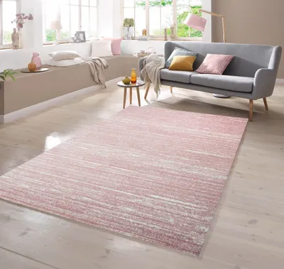 Obrázek produktu pro Designový koberec s krátkým vlasem, jednobarevný, v růžové barvě, rozměry – 80 x 300 cm