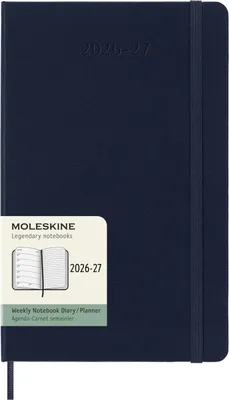 Produktbild von Moleskine 18 Monate Wochen Notizkalender 2026/2027, L/A5, 1 Wo = 1 Seite, Rechts linierte Seite, Fester Einband, Saphir
