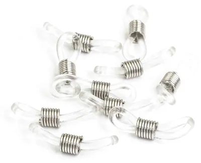 Produktbild von Vintageparts Brillenbandhalter transparent silberfarben 10 Stück