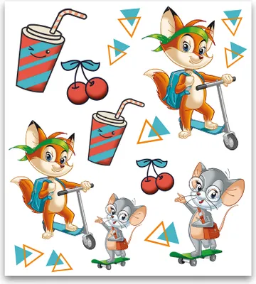 Produktbild von Kinder-Tattoos Fredo & Fitzi - 2 Bogen pro Pack, hautfreundlich