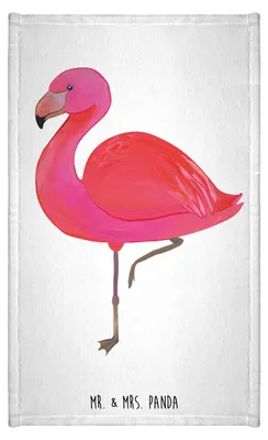 Produktbild von Mr. & Mrs. Panda Handtuch Flamingo Classic - Weiß - Geschenk, Kleines, glücklich, Stolz, Gästetuch, Selbstliebe, Frotteetuch, Ich, Geschwister, Prächtig, für hände