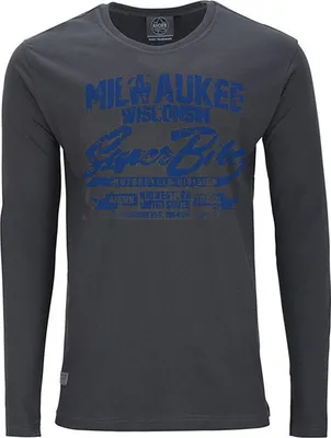 Produktbild von Übergrößen Longshirt Milwaukee blau AHORN SPORTSWEAR Iron Grey 7XL