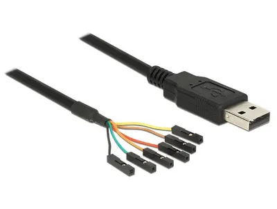 Produktbild von Delock Converter USB 2.0 > Serial-TTL 6 pin pin header connector individually 1.8 m (5 V) - Serieller Adapter - USB - Seriell