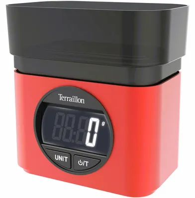 Produktbild von Terraillon BA22, Elektronische Küchenwaage, 5 kg, 1 g, Schwarz, Rot, Kunststoff, Arbeitsplatte